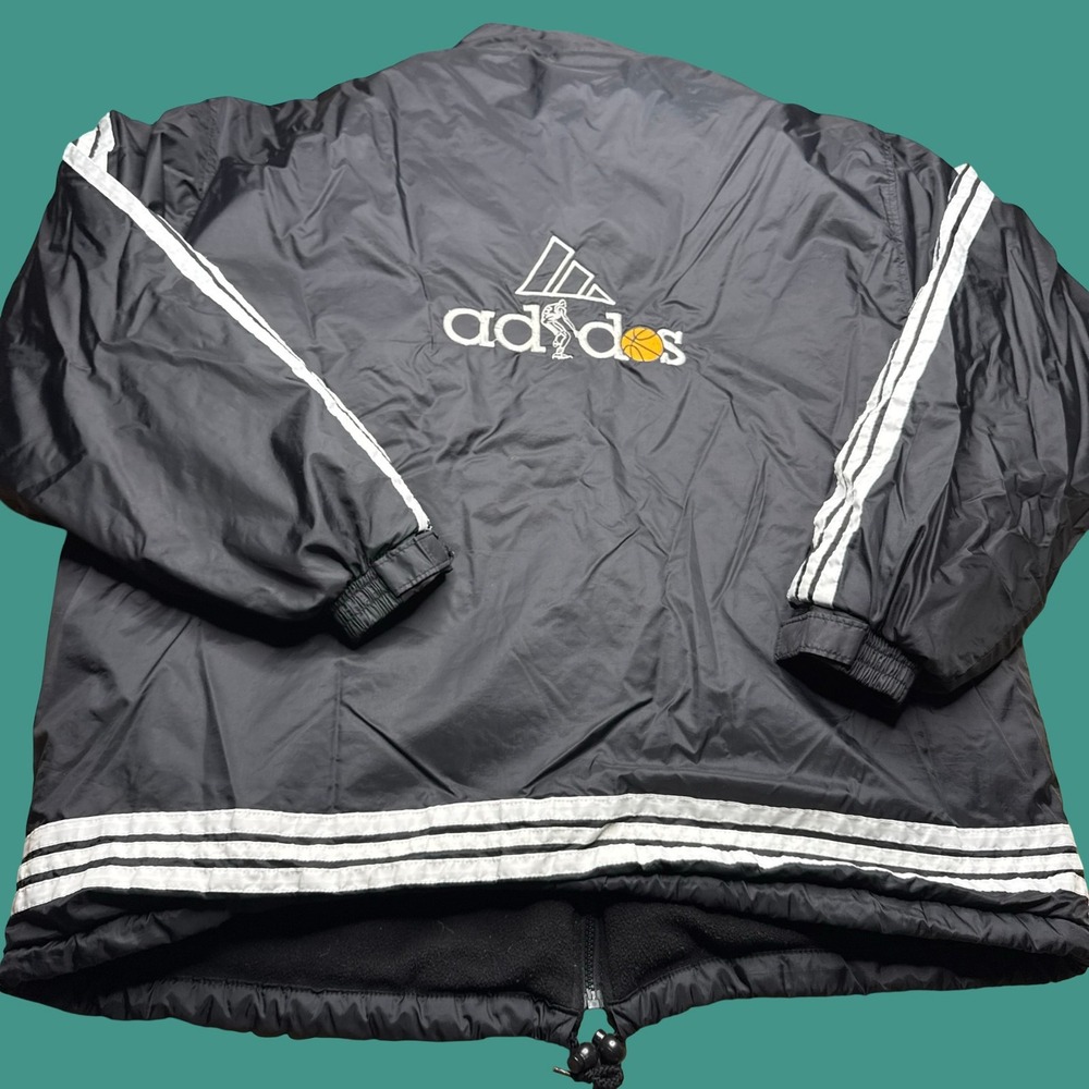 Y2K PF New York Casual Jacket XXL Black Fleece Lined Adidas Basketball Full Zip